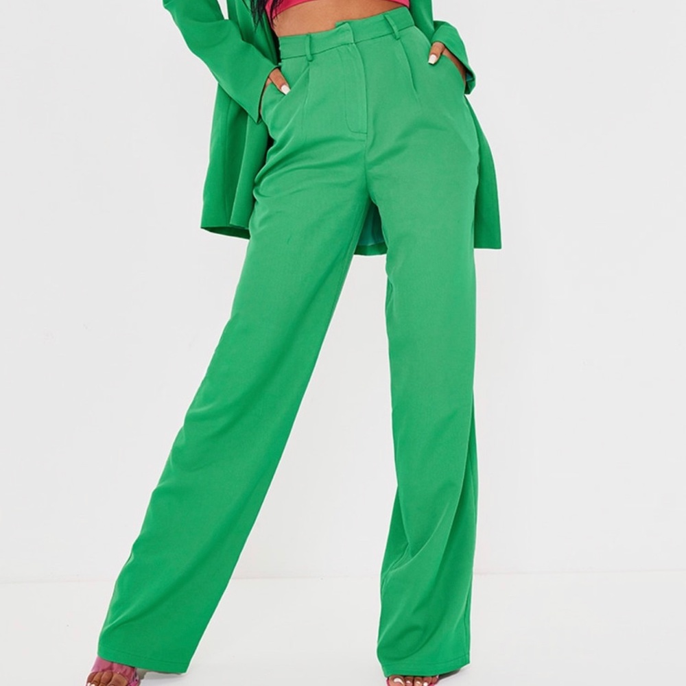 Tall Green High Waisted Pants